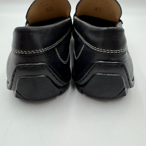 Ecco Mens Black Leather Classic Driving Loafers Size 10 Extra Width Slip-On - Picture 3 of 9